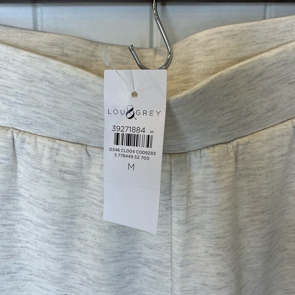 NWT Lou & Grey Scuba Soft Joggers Pants Size Medium Heathered Cream Gray - Picture 5 of 6